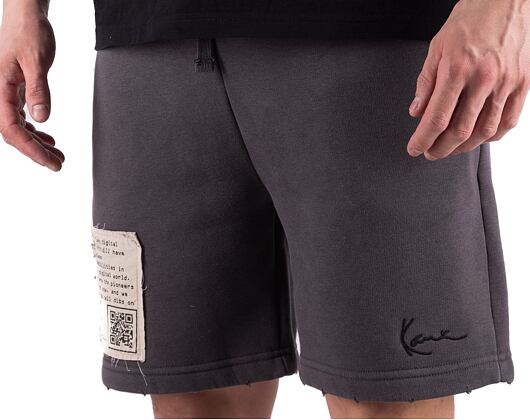Kraťasy Karl Kani Small Signature Kaniverse Destroyed Sweat Shorts Anthracite