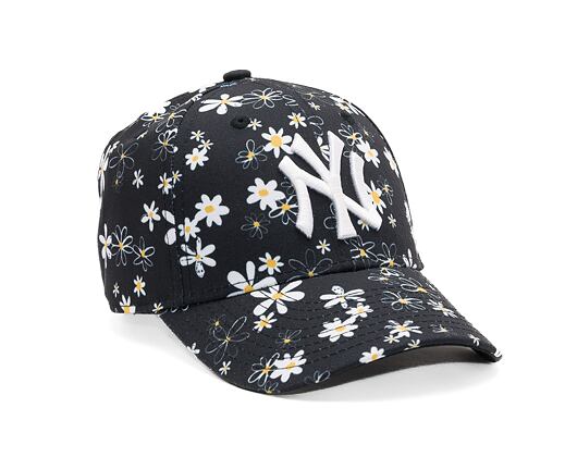 Dětská Kšiltovka New Era 9FORTY Kids MLB All Over Print Daisy New York Yankees Black / White