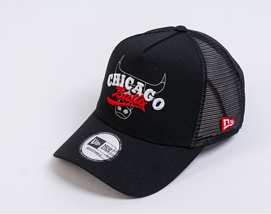 Kšiltovka New Era 9FORTY A-Frame Trucker NBA Logo Overlay Chicago Bulls Black / White