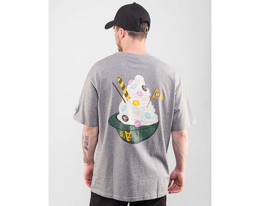 Triko New Era MLB Icecream Oversized Tee Oakland Athletics Heather Grey / Dark Green