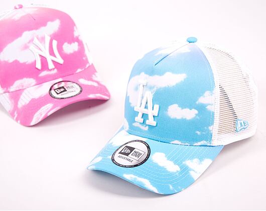 Kšiltovka New Era 9FORTY A-Frame Trucker MLB Cloud All Over Print Trucker Los Angeles Dodgers Pastel