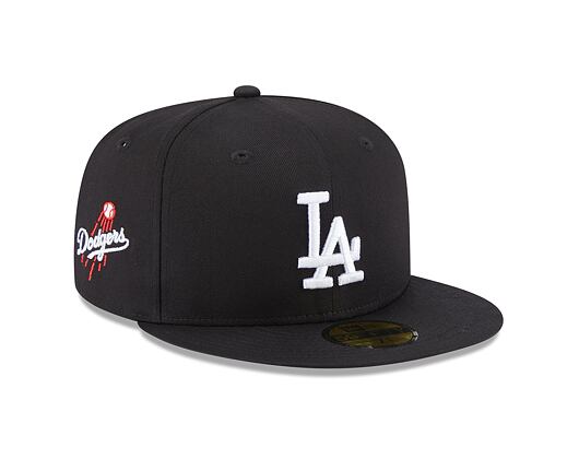 Kšiltovka New Era 59FIFTY MLB Team Side Patch Los Angeles Dodgers Black / White