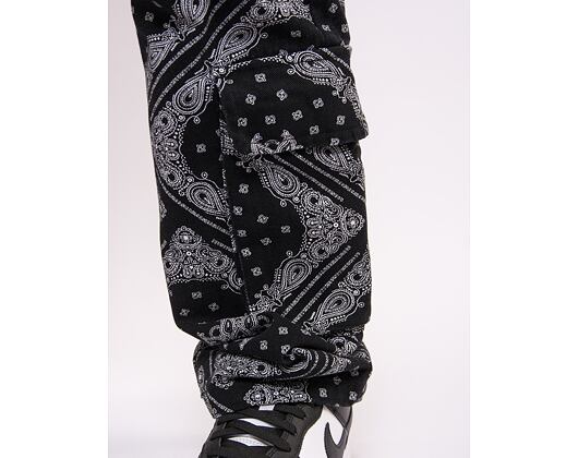 Kalhoty Karl Kani Small Signature Washed Paisley Cargo Pants Vintage Black