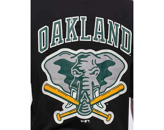 Triko New Era MLB Large Logo Oversized Tee Oakland Athletics Cooperstown Black / Dark Green