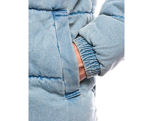 Bunda Karl Kani Retro Denim Teddy Puffer Jacket light dirty blue/cream