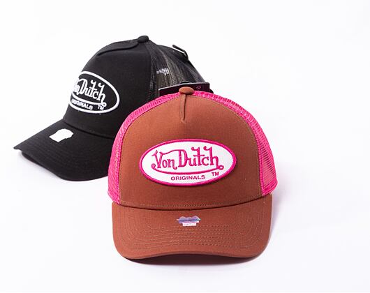 Kšiltovka Von Dutch Trucker Boston - Cotton Twill - Brown/Pink