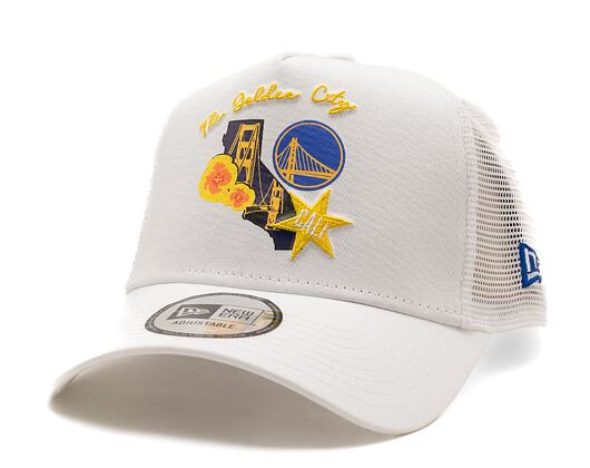 Kšiltovka New Era 9FORTY A-Frame Trucker NBA Golden State Warriors - White