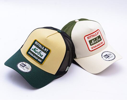 Kšiltovka New Era - Buffalo Patch Canvas 9FORTY Trucker - Vegas Gold / Dark Green