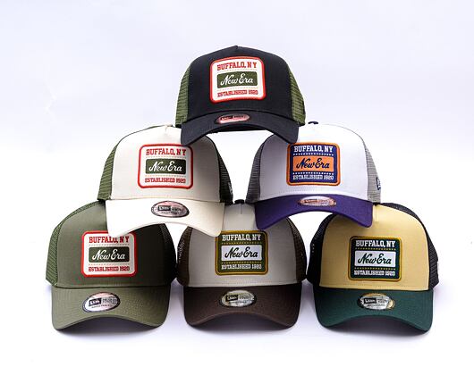Kšiltovka New Era - Buffalo Patch Canvas 9FORTY Trucker - White / Light Navy