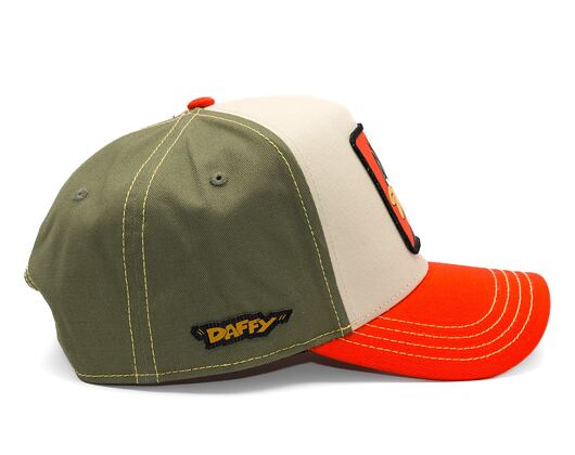 Kšiltovka Capslab - Trucker Looney Tunes - Daffy Duck - Cream / Olive / Orange