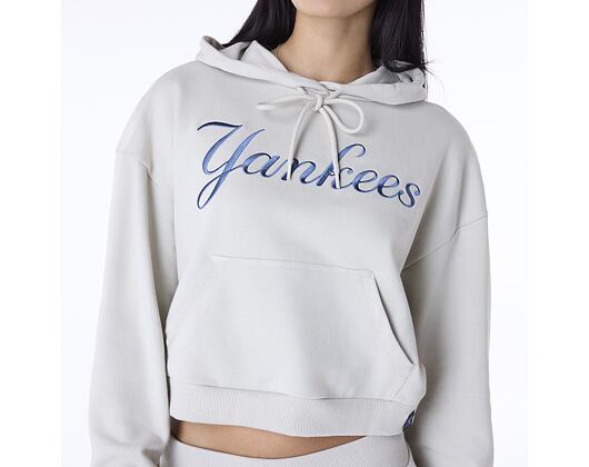 Dámská Mikina New Era - MLB Graphic Crop Hoodie - NY Yankees - Stone