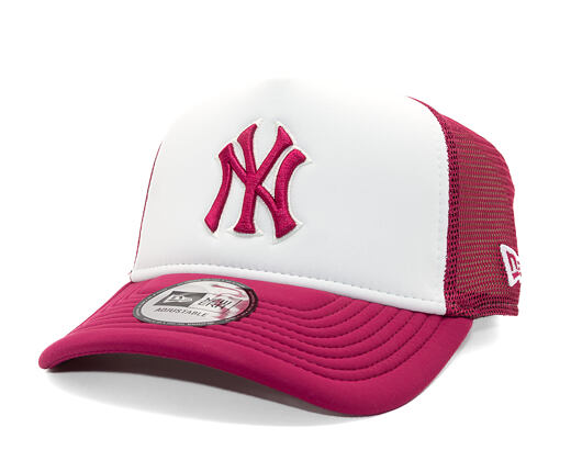 Kšiltovka New Era - MLB World Series 9FORTY Trucker - NY Yankees - Cherry / White