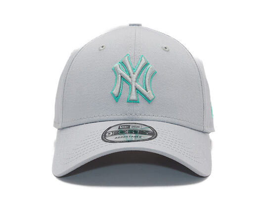 Kšiltovka New Era - MLB Team Outline 9FORTY - NY Yankees - Grey / Teal