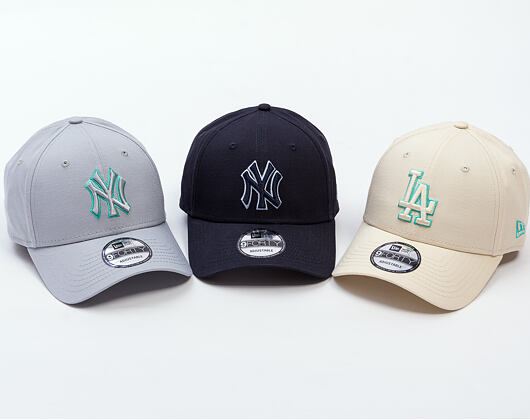 Kšiltovka New Era - MLB Team Outline 9FORTY - NY Yankees - Grey / Teal