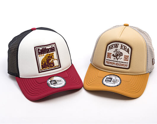 Kšiltovka New Era - Branded Graphic Patch 9FORTY Trucker - White / Cherry
