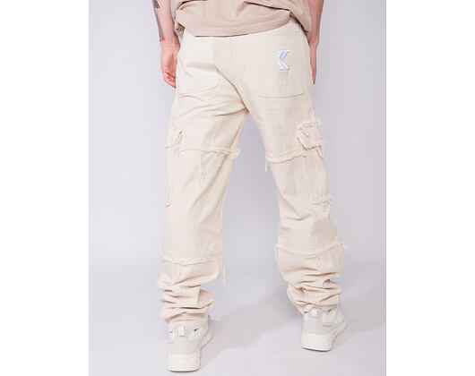 Kalhoty - Og Fringed Baggy Cargo Pants - White