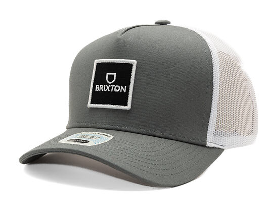Kšiltovka Brixton - Alpha Block X C Mp Mesh Cap - Pebble/White