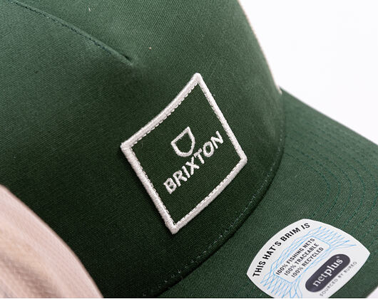 Kšiltovka Brixton - Alpha Block X C Mp Mesh Cap - Dark Forest/Off White
