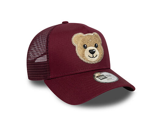 Dětská Kšiltovka New Era - Boucle Bear 9FORTY Trucker - Burgundy