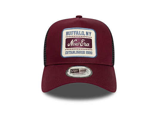 Kšiltovka New Era - Buffalo Patch 9FORTY Trucker - Burgundy / Muted Indigo