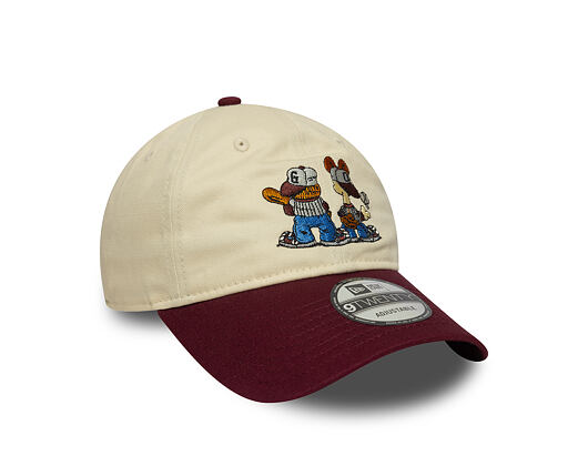 Kšiltovka New Era - Garfield & Odie 9TWENTY - Cream / Burgundy