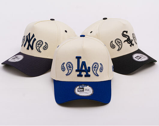 Kšiltovka New Era - MLB Paisley Bandana 9FORTY A-Frame - LA Dodgers - Cream / Dark Royal