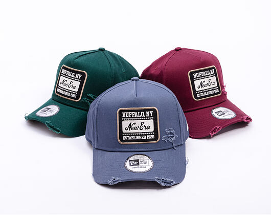 Kšiltovka New Era - Buffalo Distressed Patch 9FORTY A-Frame - Muted Indigo