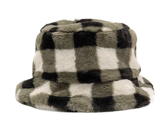 Klobouk Kangol - Faux Fur Bucket - Black Check