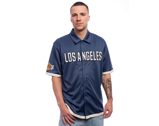 Dres New Era - NBA Button Jersey Shirt - LA Lakers - Muted Indigo