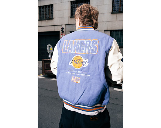 Bunda New Era - NBA Patch Varsity Jacket - LA Lakers - Muted Indigo