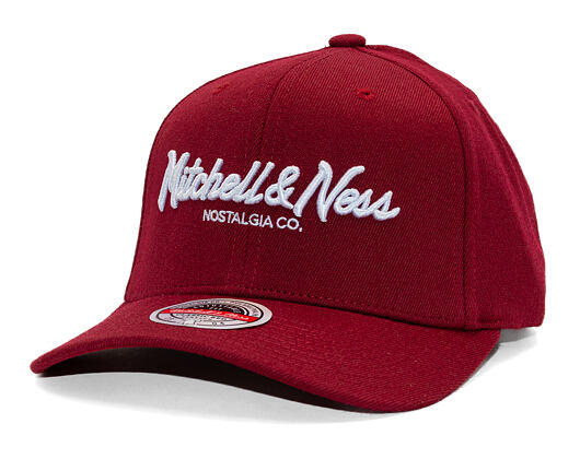 Kšiltovka Mitchell & Ness - Branded Pinscript Classic Red - Burgundy / White
