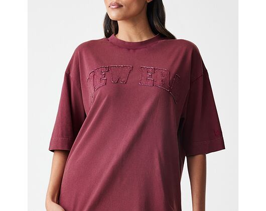 Triko New Era - Branded Washed Oversized Tee - Burgundy