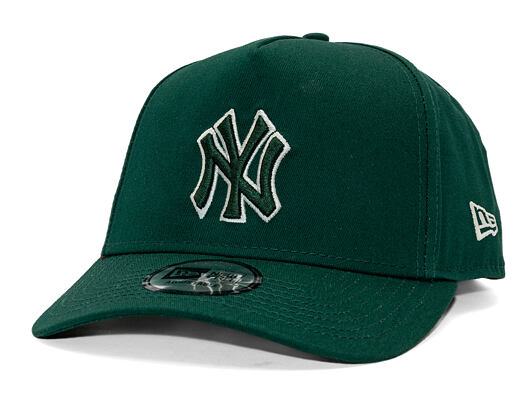 Kšiltovka New Era - MLB Team Outline 9FORTY A-Frame - NY Yankees - Dark Green / Stone