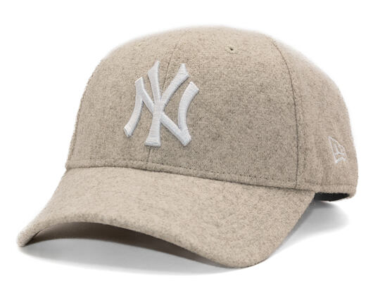 Kšiltovka New Era - MLB Melton Wool 9FORTY - NY Yankees - Stone / White