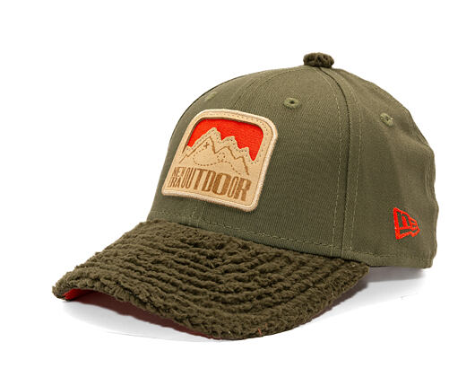 Dětská Kšiltovka New Era - Branded Kids Outdoor 9FORTY - Olive / Orange