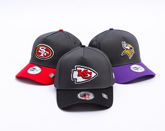 Kšiltovka New Era - NFL Charcoal Drop 9FORTY A-Frame - Kansas City Chiefs - Steel Clouds / Black