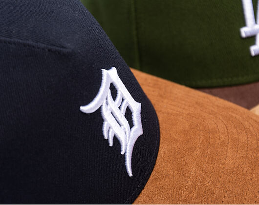 Kšiltovka New Era - MLB Suede Visor 9FORTY A-Frame - Detroit Tigers - Navy / Brown