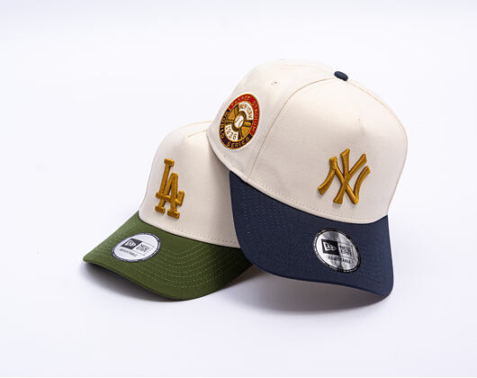 Kšiltovka New Era - MLB WS Patch 9FORTY A-Frame - NY Yankees - Cream / Navy