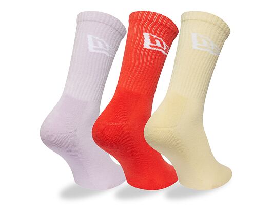 Ponožky New Era - Flag Crew Socks 3pk - Pink / Orange / Yellow