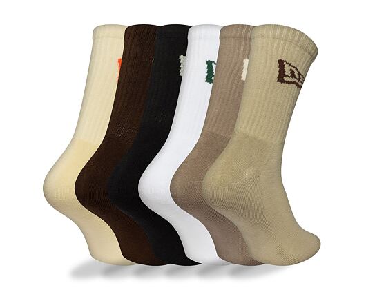 Ponožky New Era - Flag Crew Socks 6pk - Earth Palette