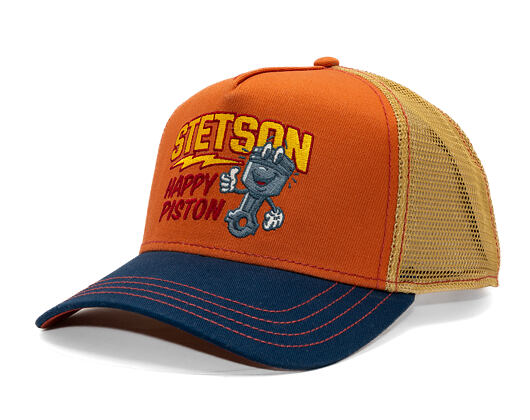 Kšiltovka Stetson - Trucker Cap Piston - Navy/Burned Orange