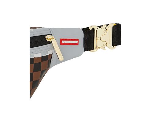 Ledvinka Sprayground Cream And Brown Tear Check Savvy Crossbody