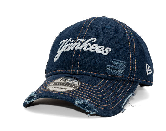 Kšiltovka New Era - MLB Denim Distress 9TWENTY - NY Yankees - Navy