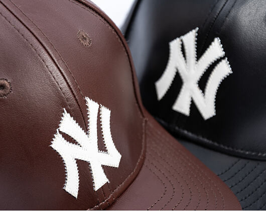 Kšiltovka New Era - MLB IMAGE DROP - Leather 9FORTY M-CROWN - NY Yankees - Brown