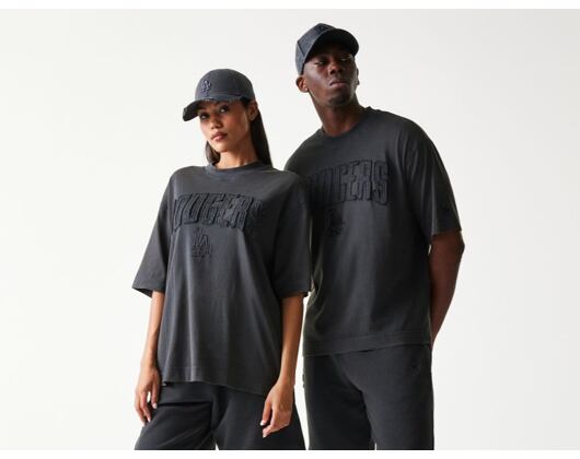 Triko New Era - MLB Washed Boxy Tee - LA Dodgers - Dark Grey