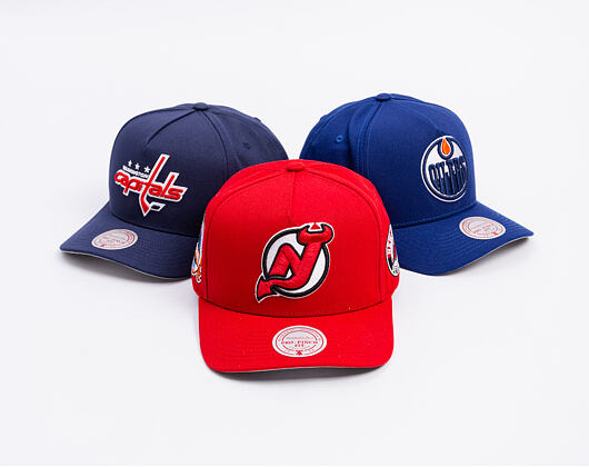 Kšiltovka Mitchell & Ness - New Jersey Devils - Double Clutch Pro Snapback - Red