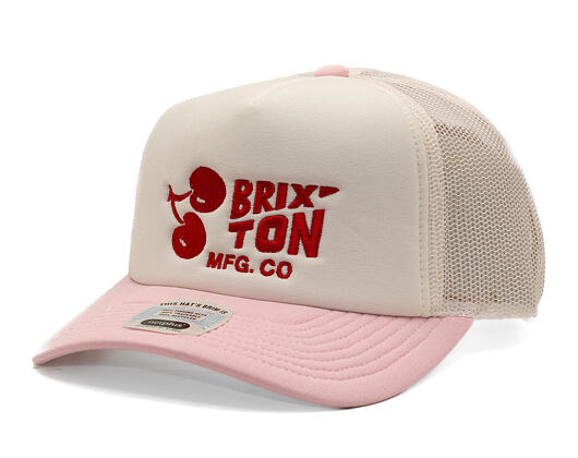 Kšiltovka Brixton - Cherry MP Trucker - Off White/Pink