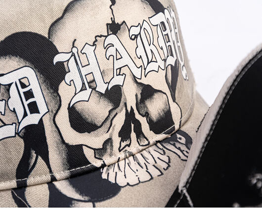 Kšiltovka Ed Hardy - Gothic Skull Tab 5 Panel Trucker Cap - Dove