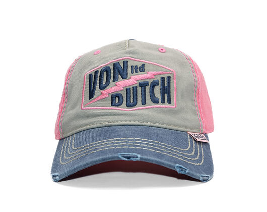 Kšiltovka Von Dutch - Trucker - Limited Olive/Pink/Distressed Denim