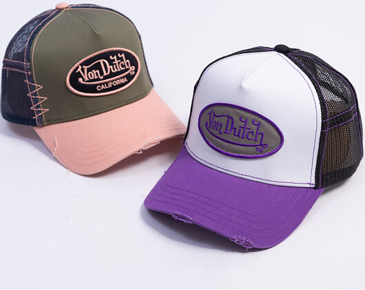 Kšiltovka Von Dutch - Trucker - Classic Logo White/Distressed Purple Denim